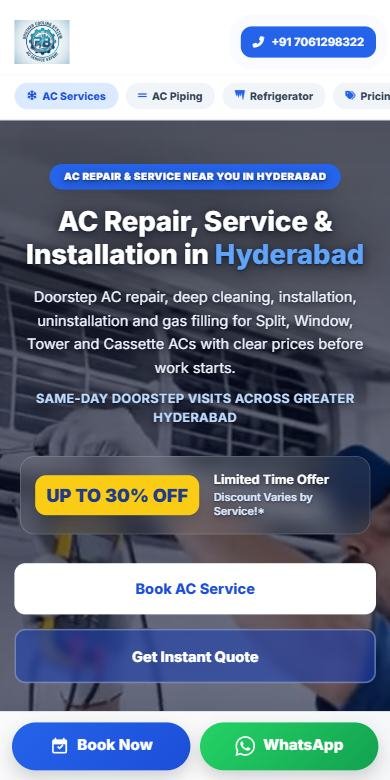 Brother Cooling System website on mobile.