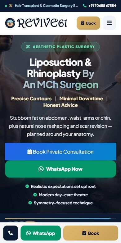 REVIVE61 website on mobile.