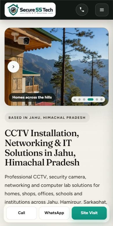 Secure SS Tech website on mobile.